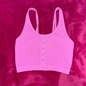 Aerie Pink Fitted Sleeveless Crop Tank